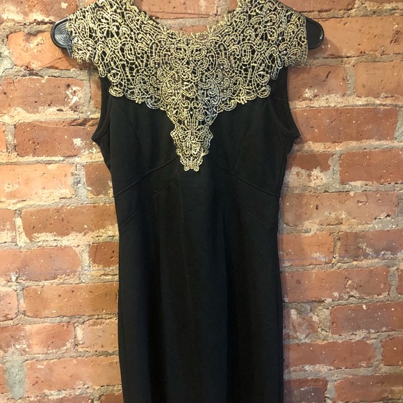 Forever 21 Classic Black & Gold Dress - Picture 2 of 3